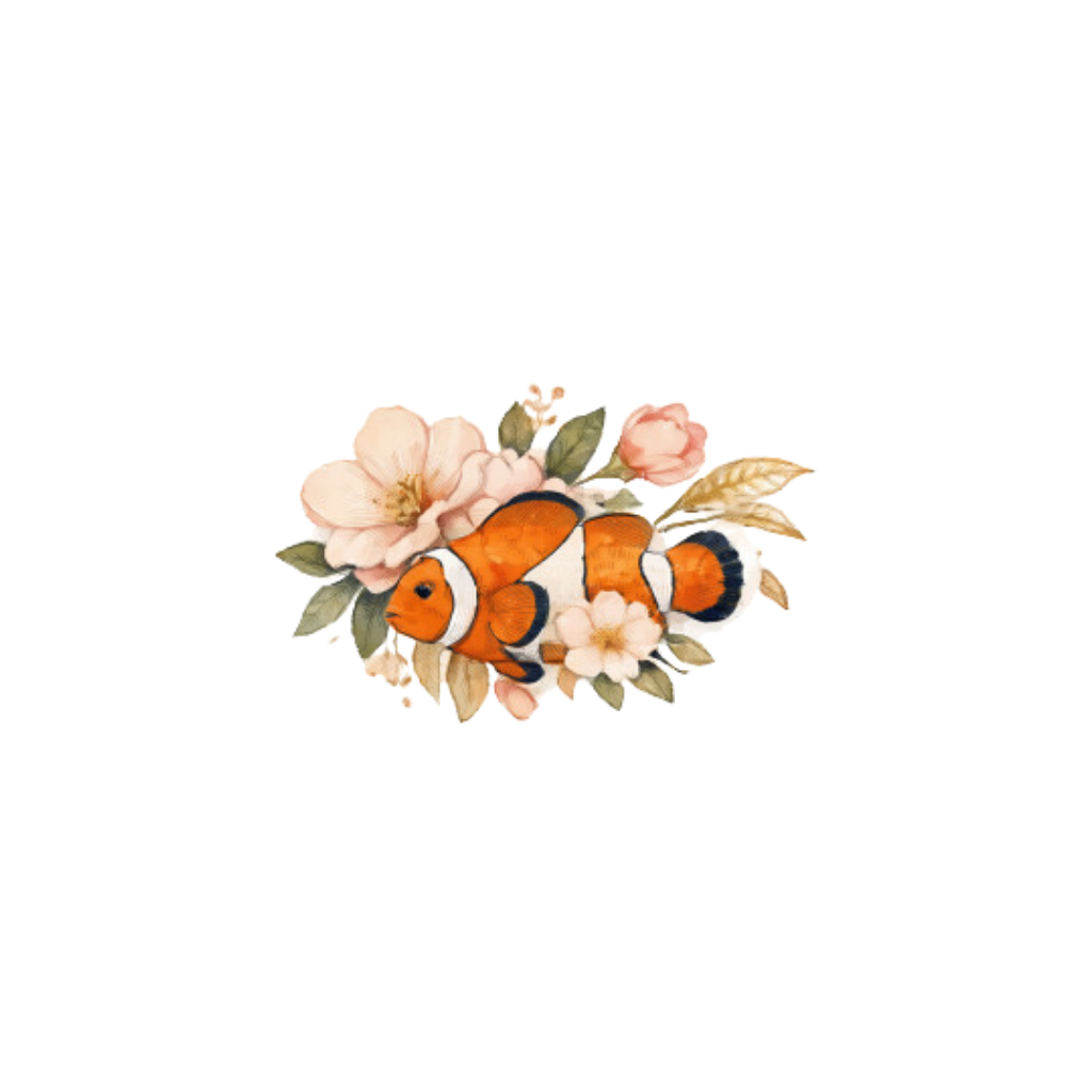Floral Fish Digital Stickers| Cute Clip Art Bundle PNG| Instant download