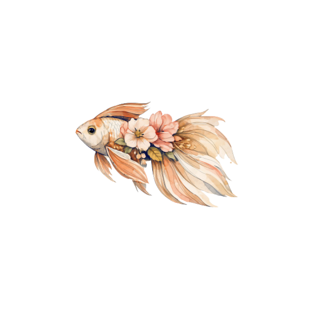 Floral Fish Digital Stickers| Cute Clip Art Bundle PNG| Instant download
