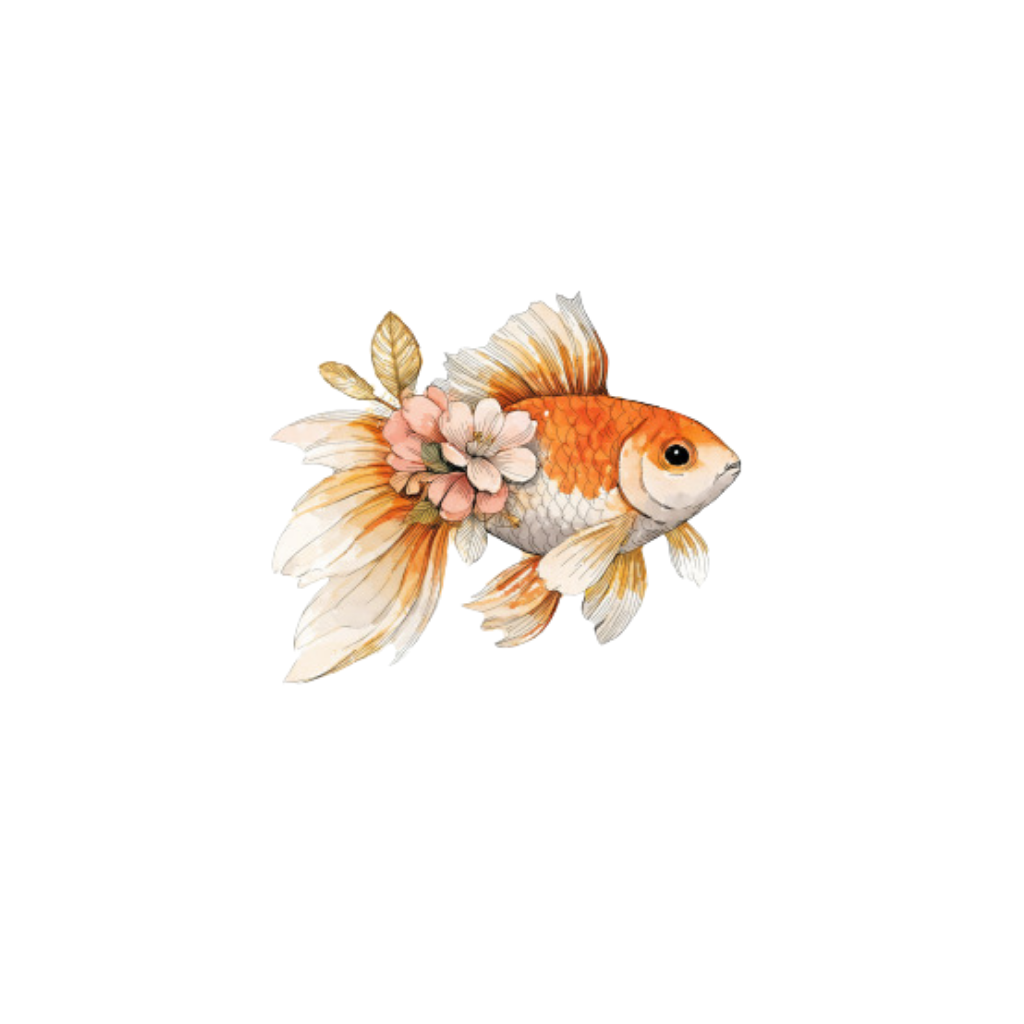 Floral Fish Digital Stickers| Cute Clip Art Bundle PNG| Instant download