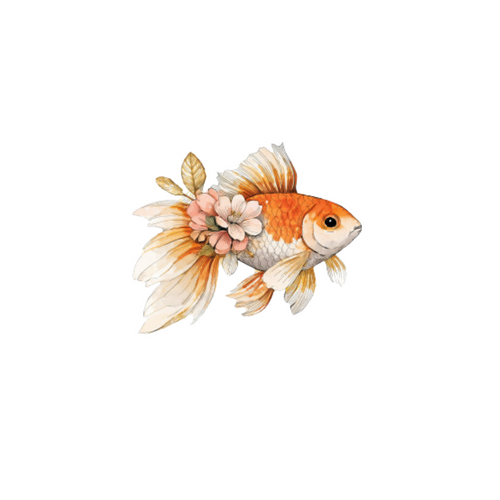 Floral Fish Digital Stickers| Cute Clip Art Bundle PNG| Instant download
