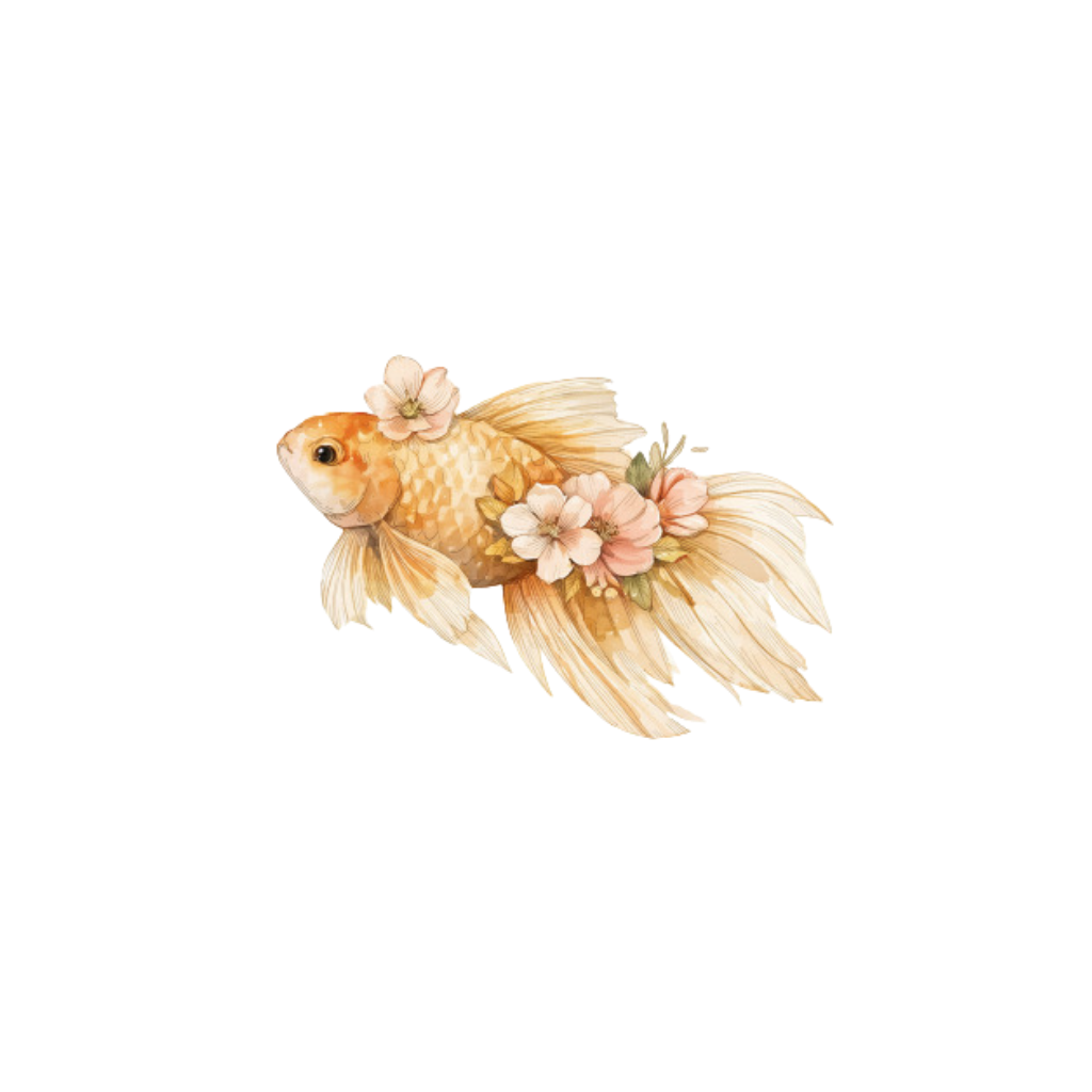 Floral Fish Digital Stickers| Cute Clip Art Bundle PNG| Instant download