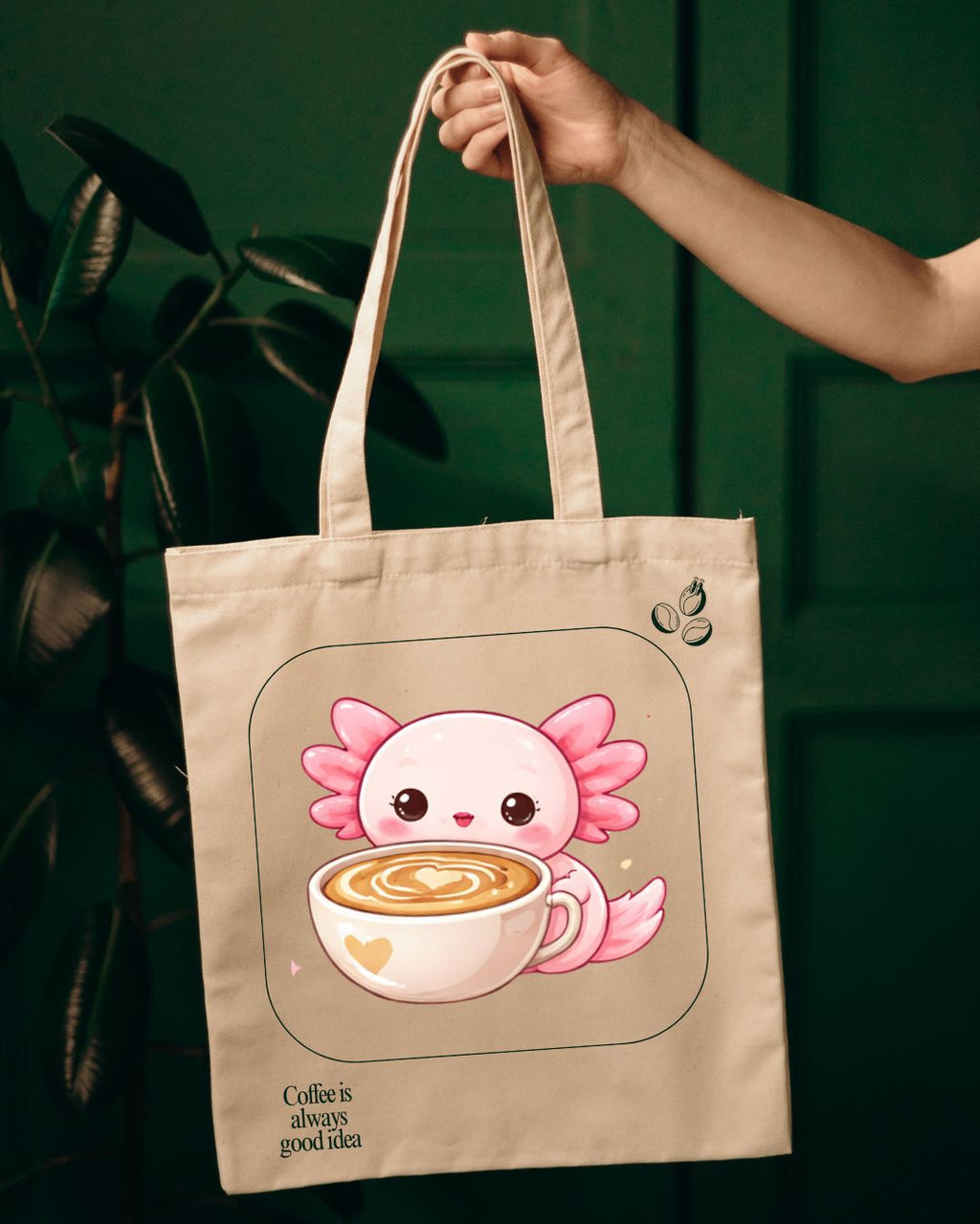 Axolotl kawaii coffee clip-art PNG and SVG format